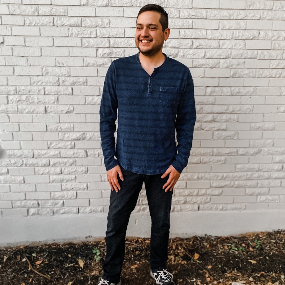 Original Penguin Indigo Blue Long Sleeve Tee